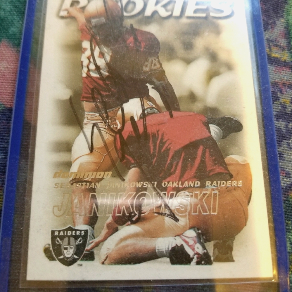 Sebastian Janikowski Autograph Rookie Fleer Card